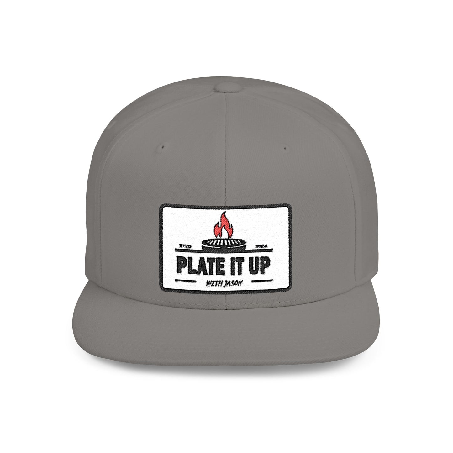 Culinary-Inspired Flat Bill Snapback Hat - "Plate It Up with Jason"