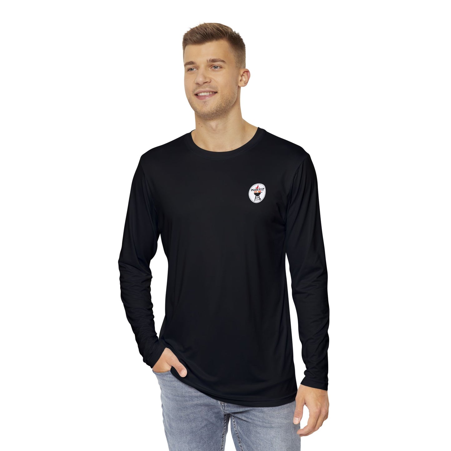 Let's Get Sauced - Plate It Up ! Men's Long Sleeve Shirt (AOP)