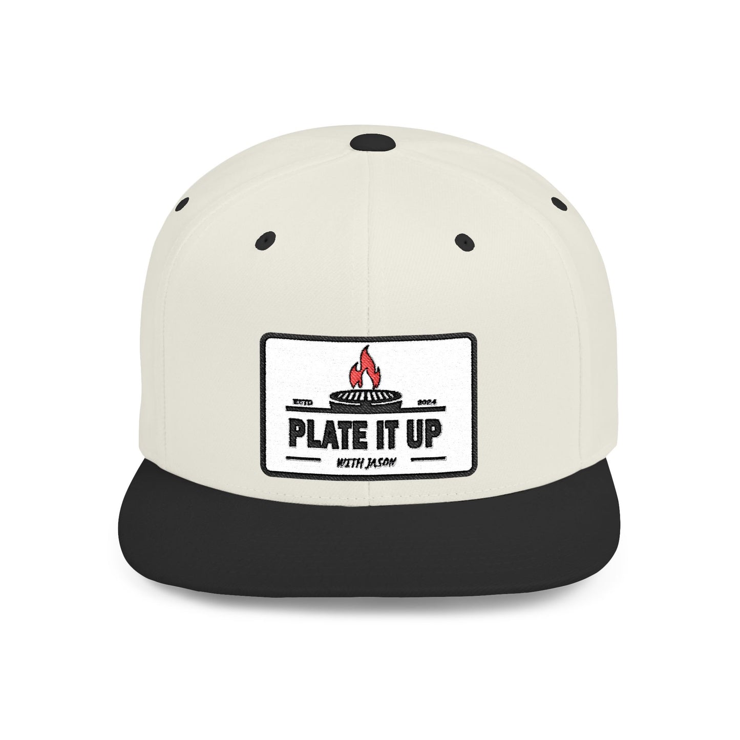 Culinary-Inspired Flat Bill Snapback Hat - "Plate It Up with Jason"