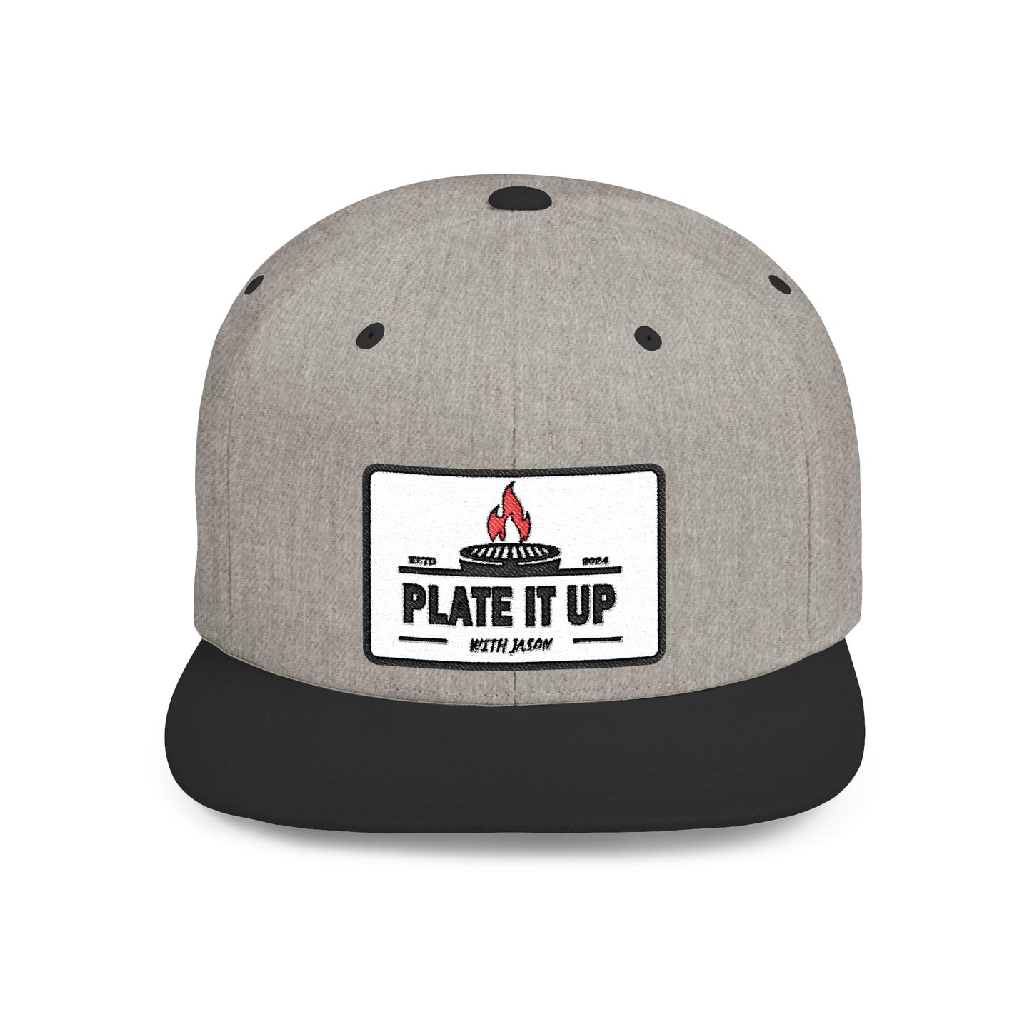 Culinary-Inspired Flat Bill Snapback Hat - "Plate It Up with Jason"