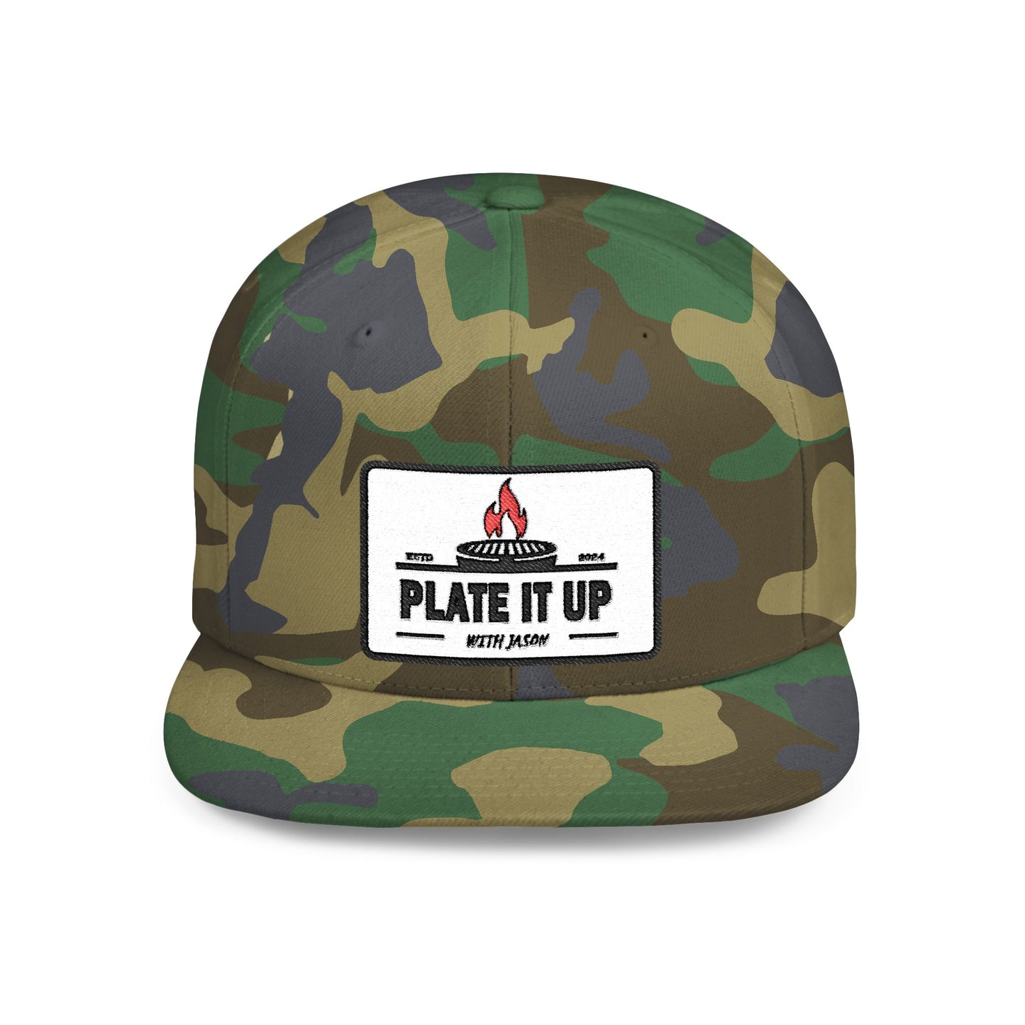 Culinary-Inspired Flat Bill Snapback Hat - "Plate It Up with Jason"