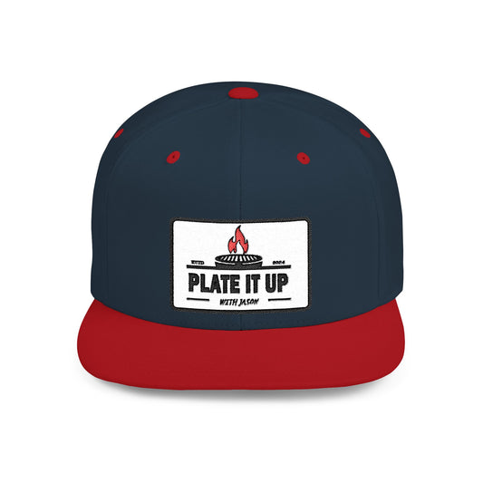Culinary-Inspired Flat Bill Snapback Hat - "Plate It Up with Jason"