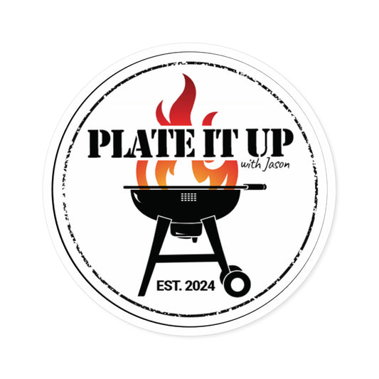 Custom Grill Stickers - "Plate It Up" with Jason - Perfect for BBQ Lovers & Outdoor Cooking