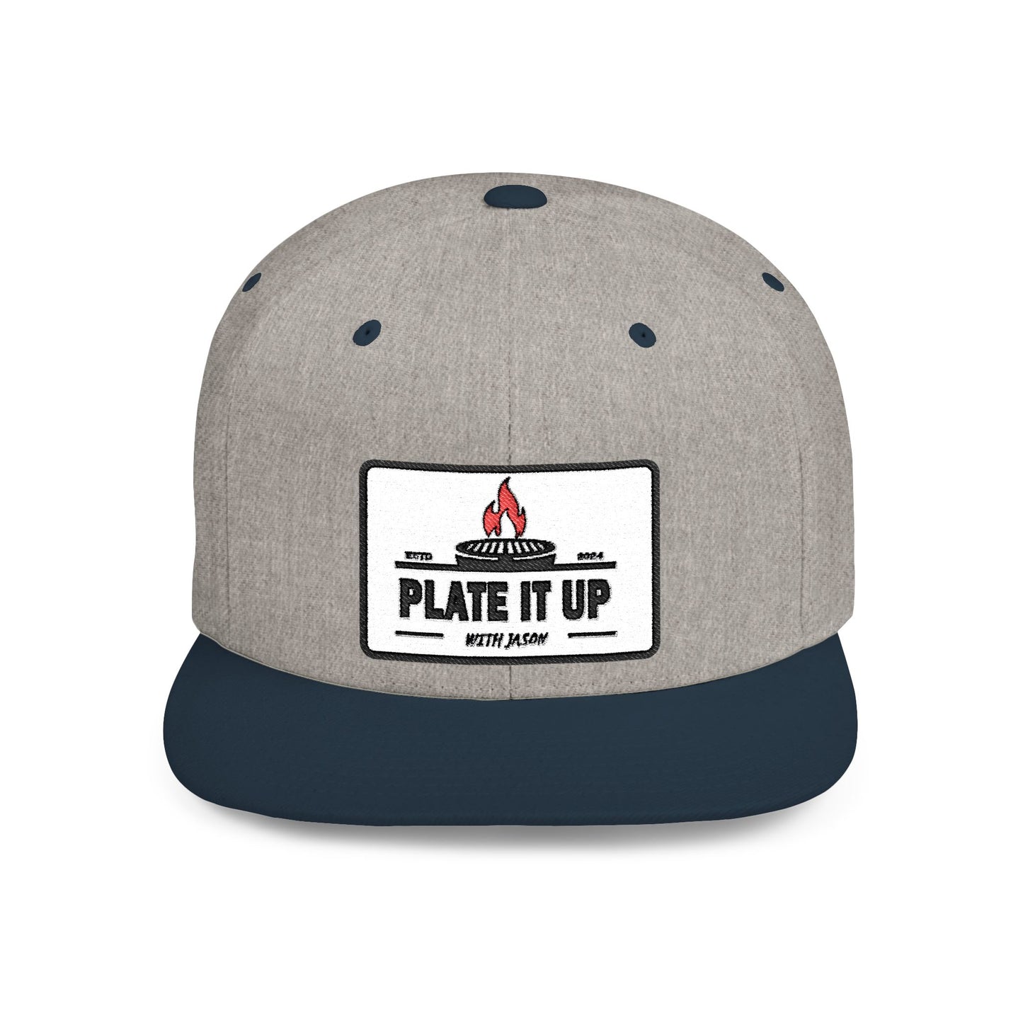 Culinary-Inspired Flat Bill Snapback Hat - "Plate It Up with Jason"